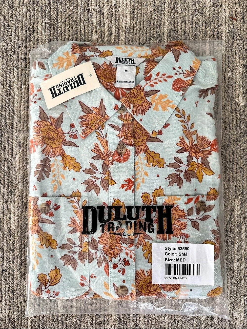 Duluth Trading Fall Floral Flannel Button-Front Shirt Size Medium